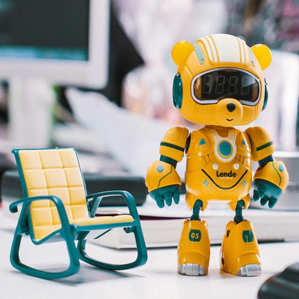 LENDO Cute Bear Robot Desktop Clock - Audiora