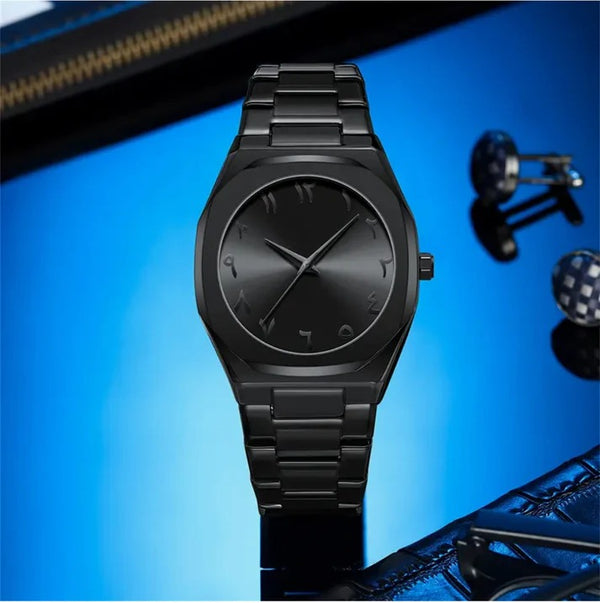 Full BLACK AURA Quartz Watch - Audiora